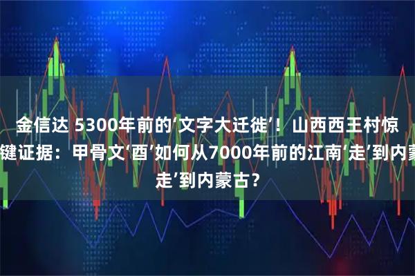 金信达 5300年前的‘文字大迁徙’！山西西王村惊现关键证据：甲骨文‘酉’如何从7000年前的江南‘走’到内蒙古？