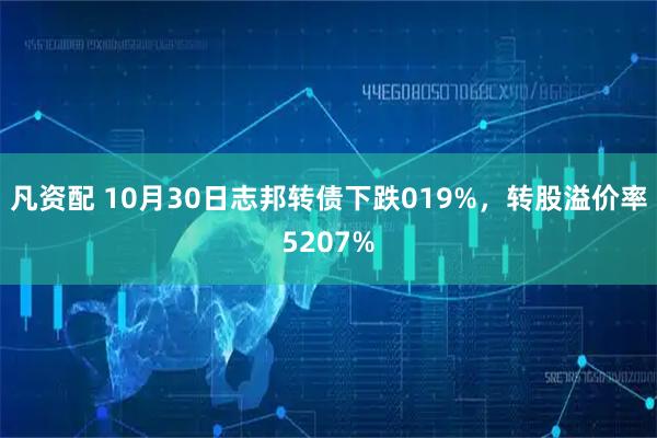 凡资配 10月30日志邦转债下跌019%,转股溢价率5207%