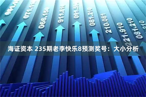 海证资本 235期老李快乐8预测奖号：大小分析